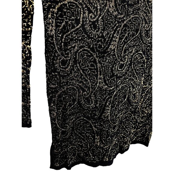 Liz Wear Small Sweater Wool Blend Black Sparkly Goth Holiday Party Y2K - Picture 13 of 16